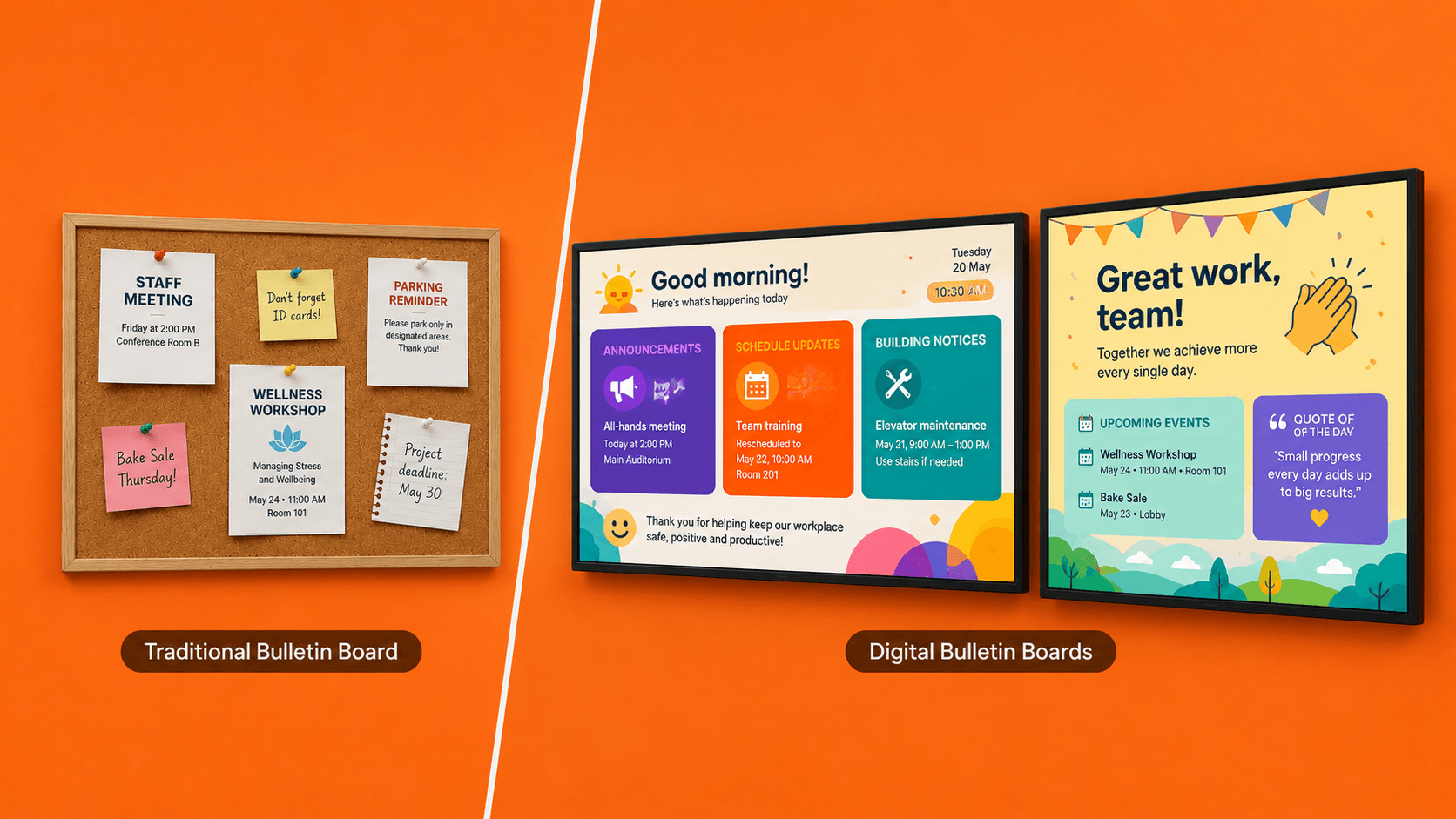 Digital bulletin board ideas: what to display, how, and why