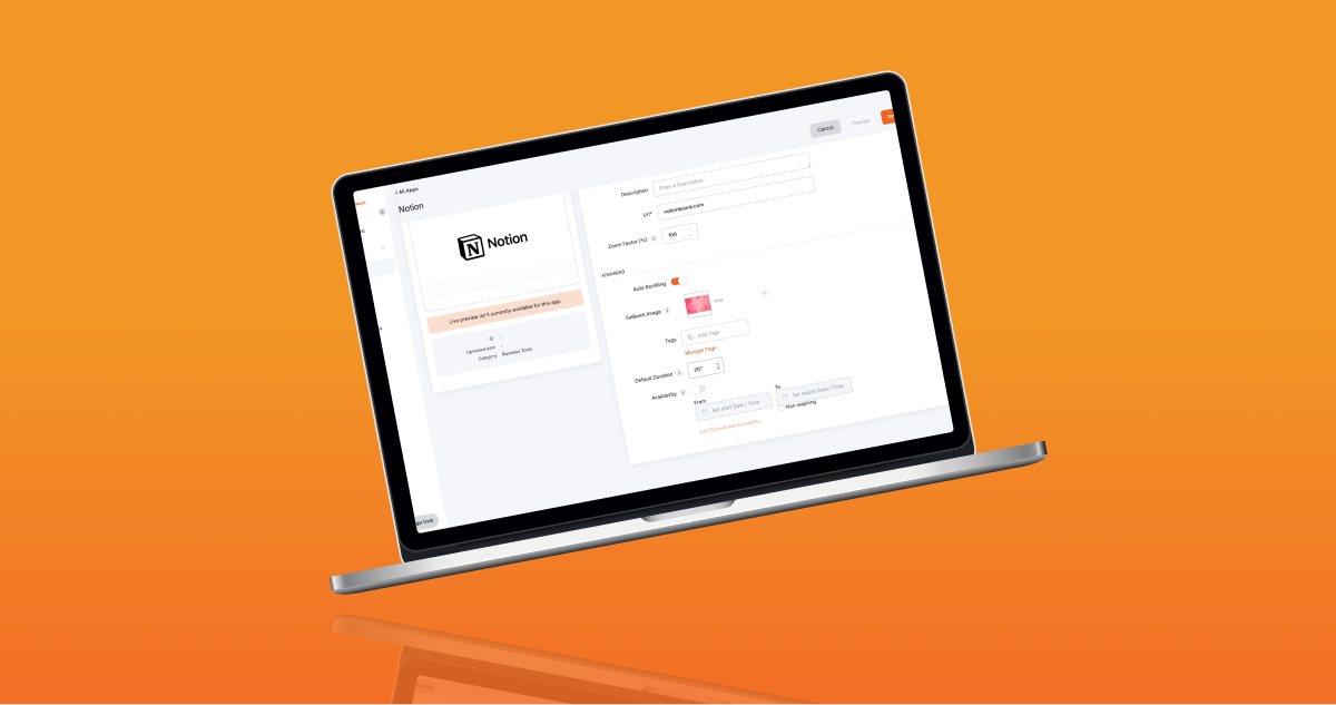 Notion app on a screen