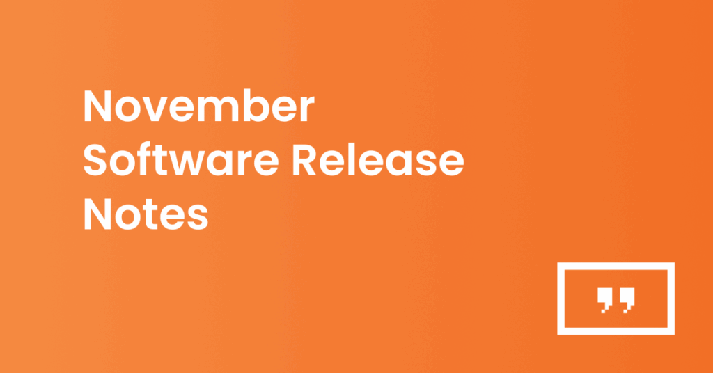 November software release notes