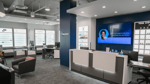 digital display in a lobby