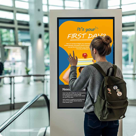 Interactive digital signage with Yodeck branding